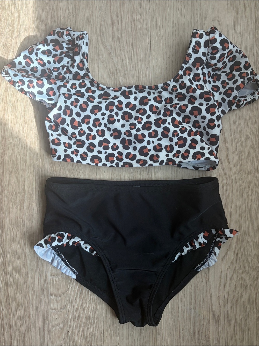 Cat & Jack Black Girls' Swim suit leopard print
